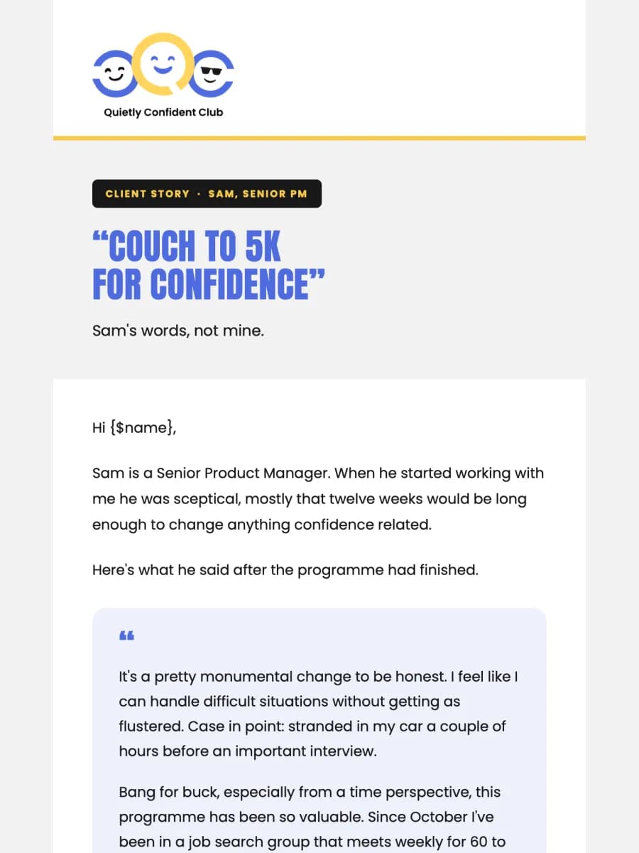 Email 4, the proof designed for Parveen