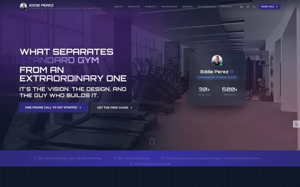Eddie Perez, commercial gym design designed for Eddie